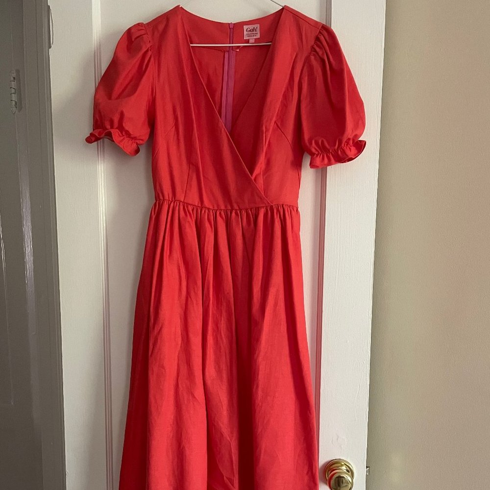 Lisa Says Gah Topanga Dress - Red Linen